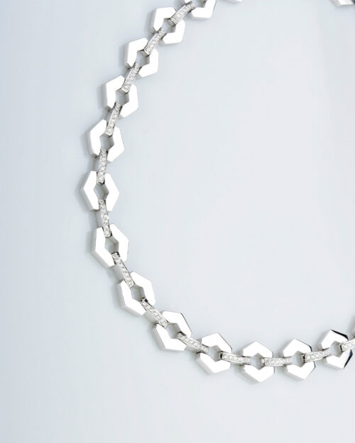Collier Hexact – Or Blanc 18K et Diamants Blancs
