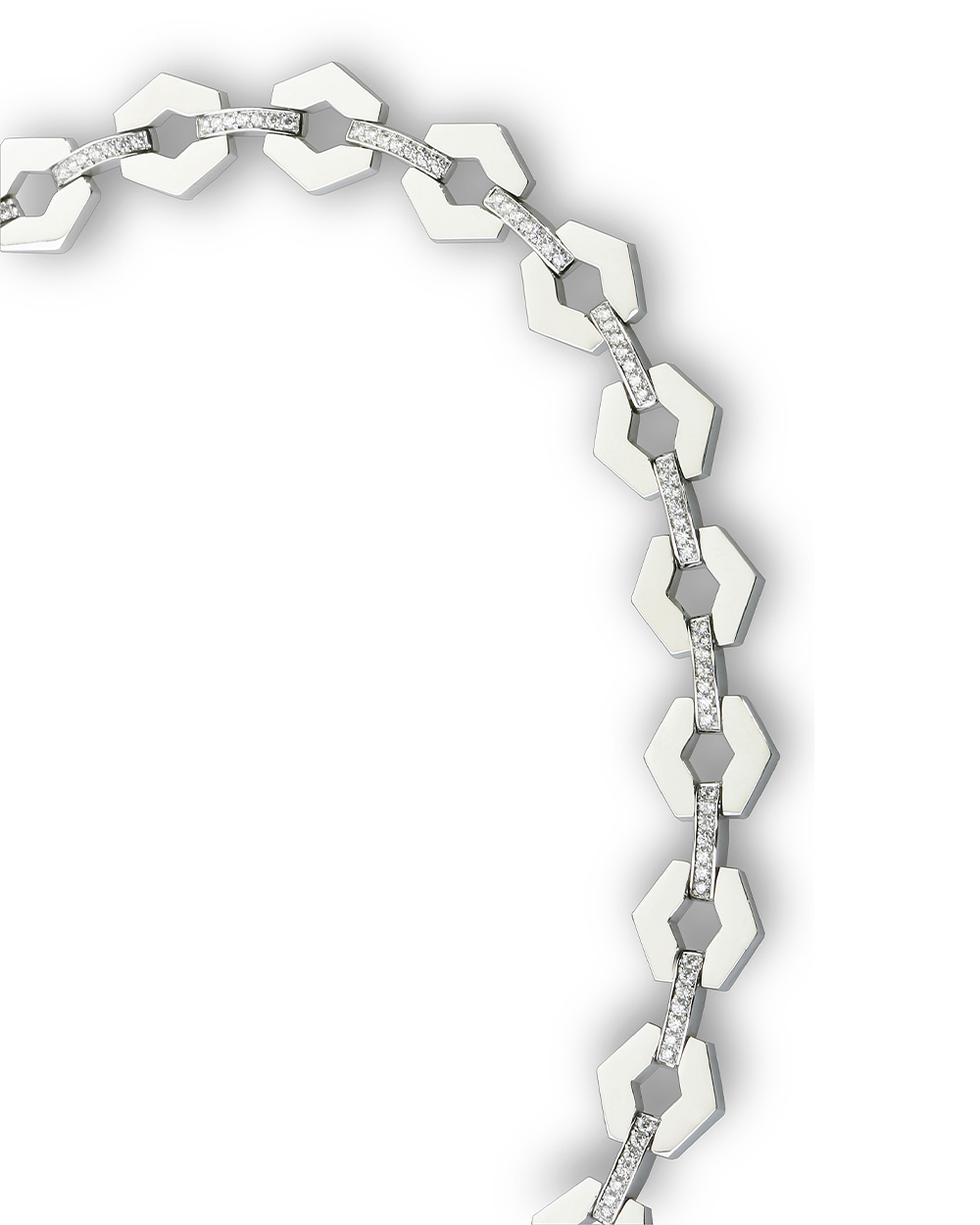 Collier Hexact – Or Blanc 18K et Diamants Blancs - Image 2