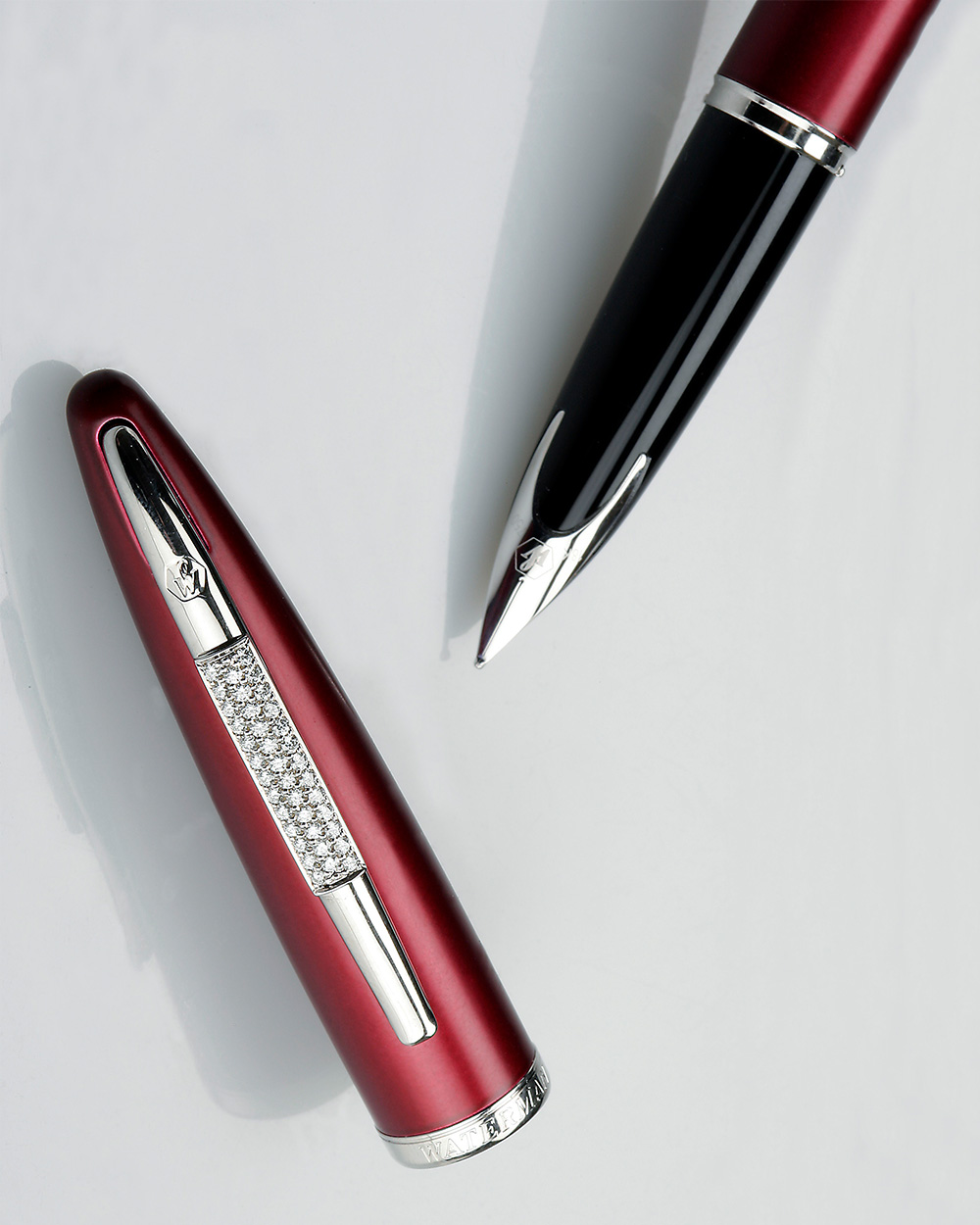 Stylo de Luxe Watermann – Rouge Blanc avec Rubis - Image 2